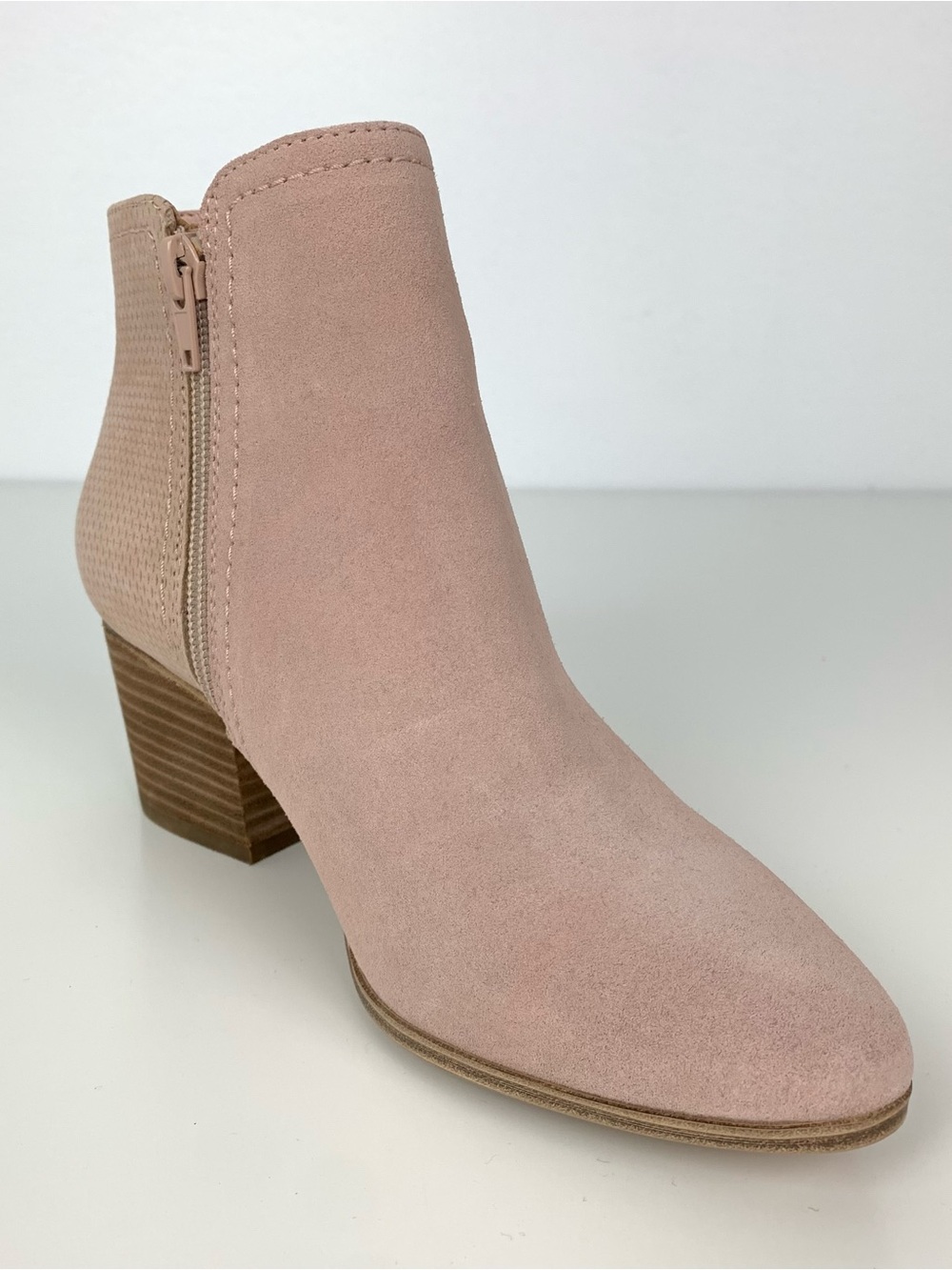 Ankle Boots Suede Leather Aldo Pink Chunky Heel Sz 6.5 US Romantic Light Fairy - Picture 6 of 16